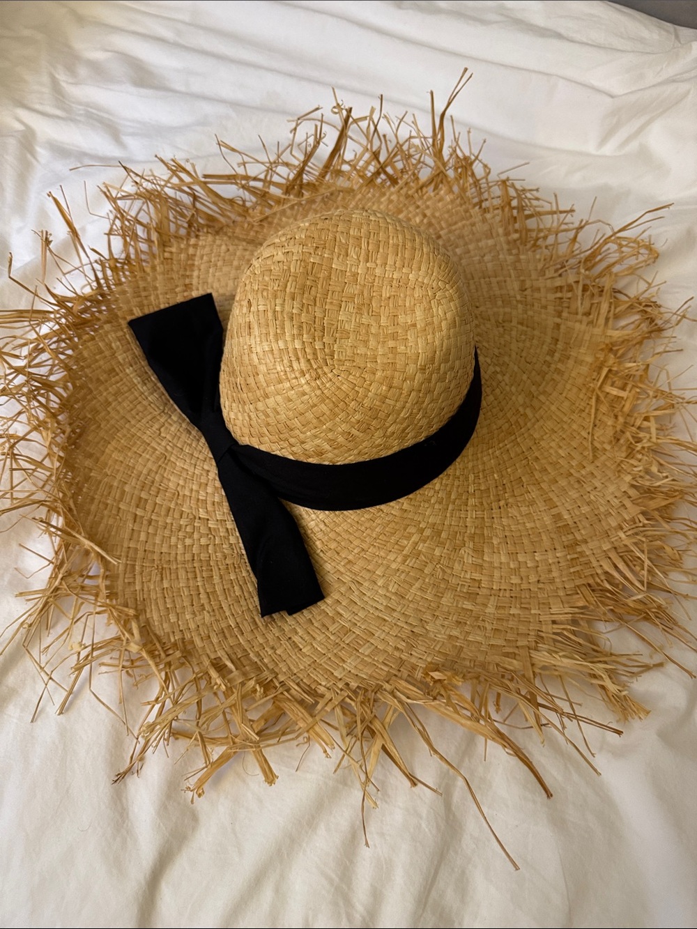 Barneys New York Natural Straw Wide-Brim Hat with Black Band